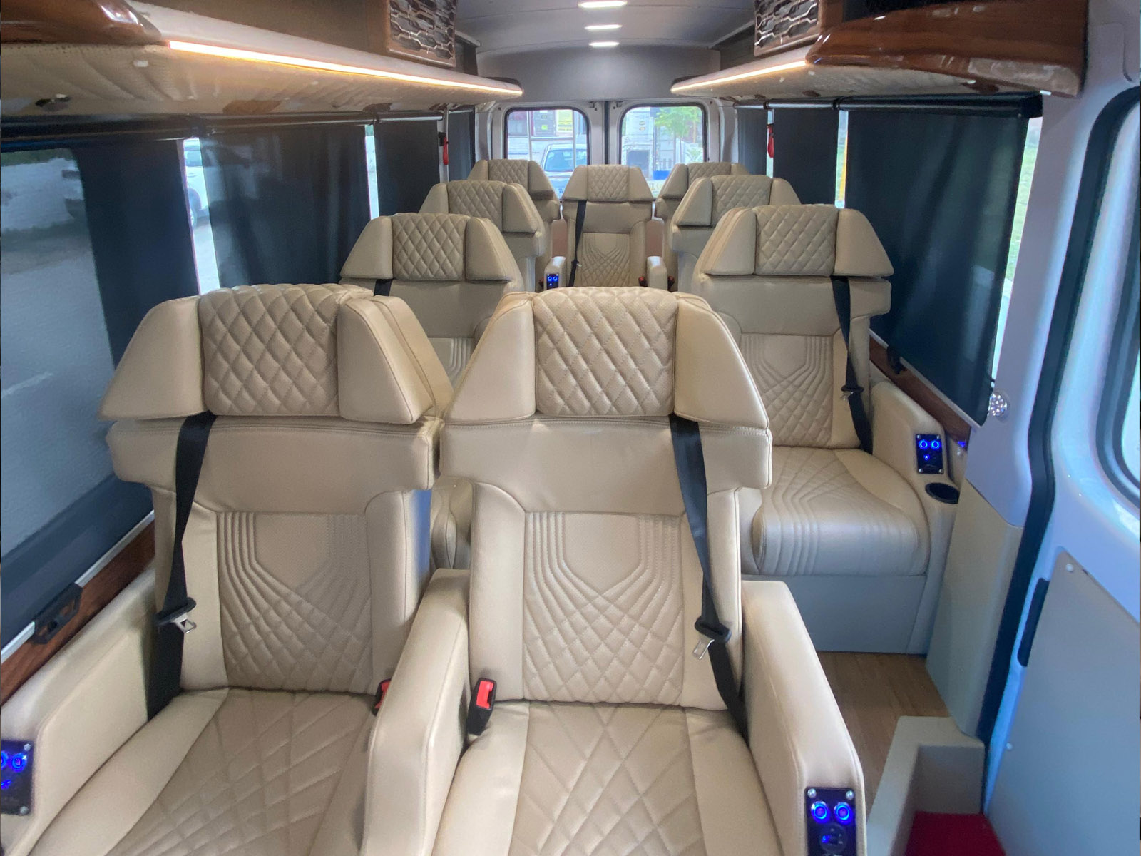 Inside view of specialized 9 Seater Urbania with reclining Maharaja seats